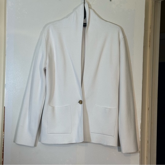 SUMMERSALT The Ribbed Sweater Blazer in White Sand | Size Small - Picture 4 of 16